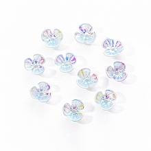 Electroplated 3-petal Flower Resin Cabochons MRMJ-R128-15A