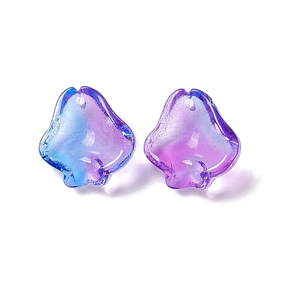 Transparent Spray Painted Glass Pendants GLAA-E038-01-1