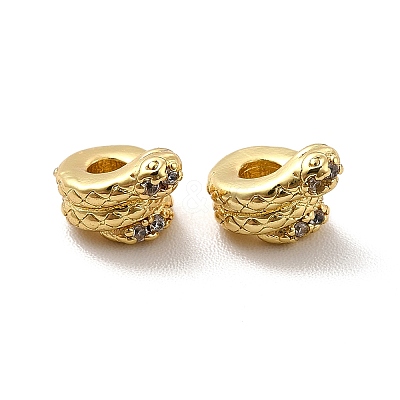 Rack Plating Brass Micro Pave Cubic Zirconia Beads KK-C010-20-1