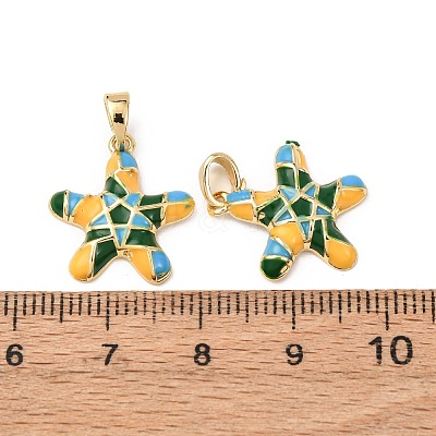 Sea Animals Brass Enamel Pendants KK-F917-01A-02-1