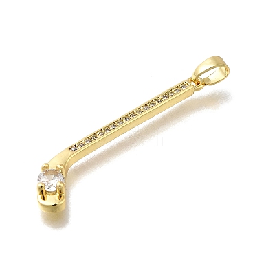 Brass Micro Pave Cubic Zirconia Pendants KK-V002-12G-1