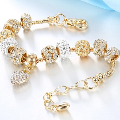 Heart Alloy with Crystal Rhinestone Charm Bracelets FS-WG8E942-01-1