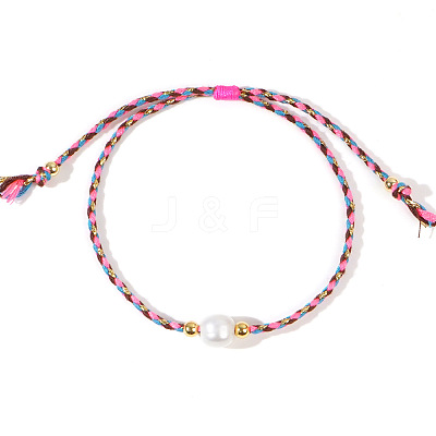 Natural Freshwater Pearl Bead Braided Bead Bracelets LS-JH8725-1-1