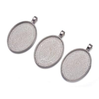 Alloy Pendant Cabochon Settings PALLOY-A15657-N-NF-1