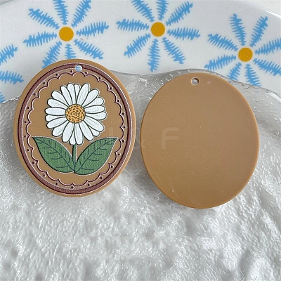 Oval Acrylic Pendants LS-PW-WG10773-11-1