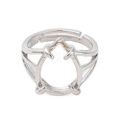 Brass Open Cuff Ring Components KK-U074-10P-1