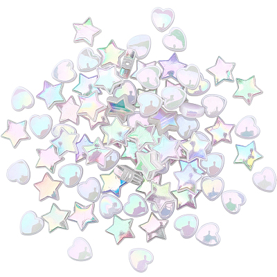 100Pcs 2 Styles Transparent Acrylic Beads OACR-SC0002-41B-1
