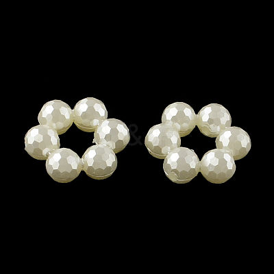 Donut ABS Plastic Imitation Pearl Bead Frames OACR-R016-30-1