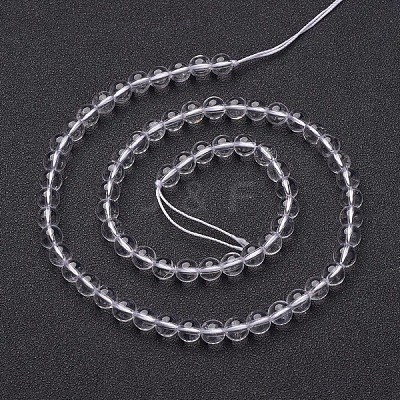 Natural Grade A Quartz Crystal Beads Strands GSR6mmA039-1
