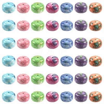 70Pcs 7 Colors Dyed Synthetic Riverstone Beads G-YW0002-99-1