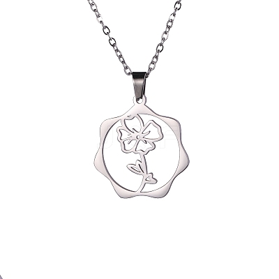 Non-Tarnish 304 Stainless Steel Pendant Necklaces PW-WG57218-07-1