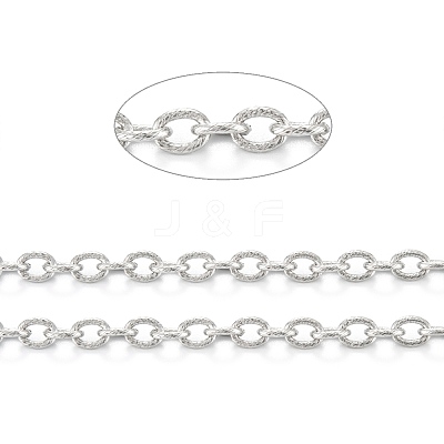 Tarnish Resistant 304 Stainless Steel Textured Cable Chains CHS-O010-04P-1