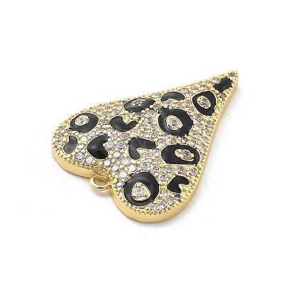 Brass Micro Pave Clear Cubic Zirconia Pendants KK-L228-43B-G-1