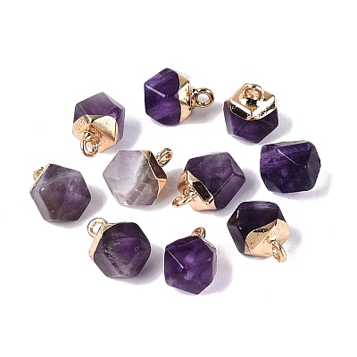Natural Amethyst Pendants G-N359-18G-05-1