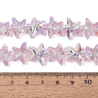 Electroplate Transparent Glass Beads Strands EGLA-Q136-01A-11-1