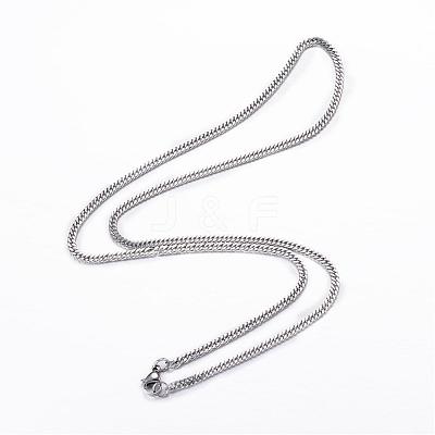 Tarnish Resistant 304 Stainless Steel Curb Chain Necklaces NJEW-P147-03P-1