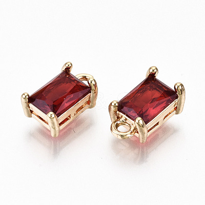 Brass Glass Rhinestone Pendants GLAA-S179-21D-RS-1