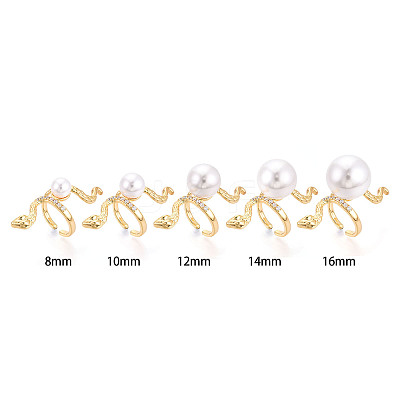 Snake Brass Micro Pave Cubic Zirconia Cup Peg Ring Settings LS-KK-N274-40G-1