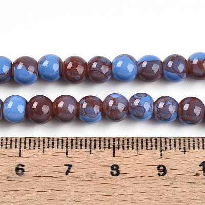Baking Paint Glass Beads Strands DGLA-N003-6mm-C10-1