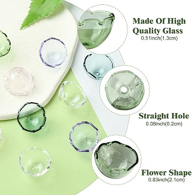 10Pcs 5 Colors Glass Bead Cone for Wind Chimes Making GLAA-FS0001-64-1