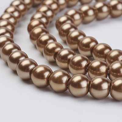 Eco-Friendly Glass Pearl Bead Strands X-HY-A008-6mm-RB037-1