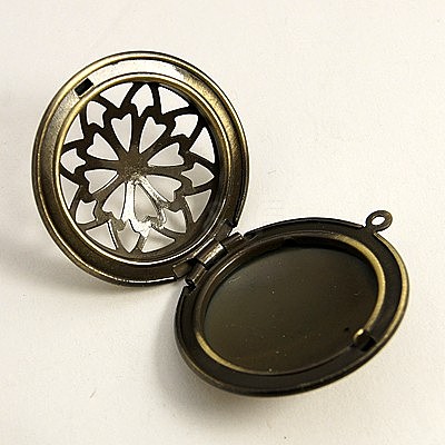 Brass Locket Pendants KK-MSMC002-M5-1