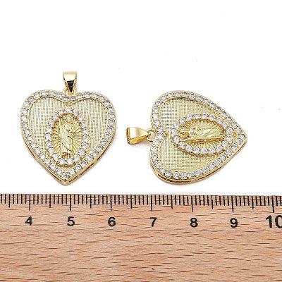 Brass Micro Pave Cubic Zirconia Pendants KK-Q006-22G-02-1