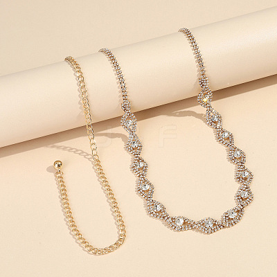 Alloy Crystal Rhinestone Horse Eye Link Waist Belly Chains for Women FS-WGBDEF7-02-1