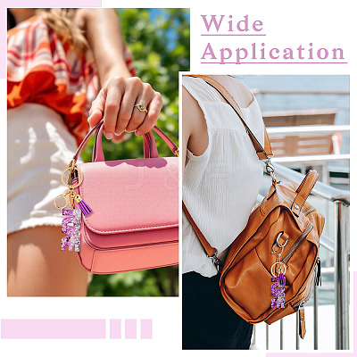 Alloy & Resin Tassel Keychainss AJEW-TADJ0001-20G-10-1