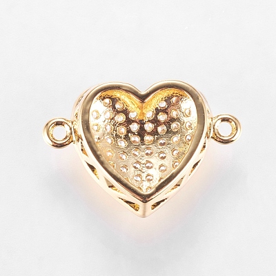 Brass Micro Pave Cubic Zirconia Links ZIRC-L068-27G-1
