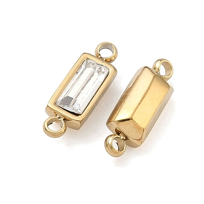 Birthstone 304 Stainless Steel Rhinestone Connector Charms STAS-L022-576G-02-1