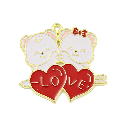 Valentine's Day Alloy Enamel Pendants ENAM-Z015-03G-06-1