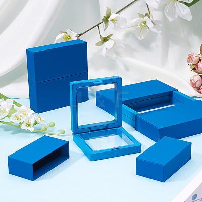 3 Bags 3 Styles Square Transparent PE Thin Film Suspension Jewelry Display Box CON-TA0001-38B-1