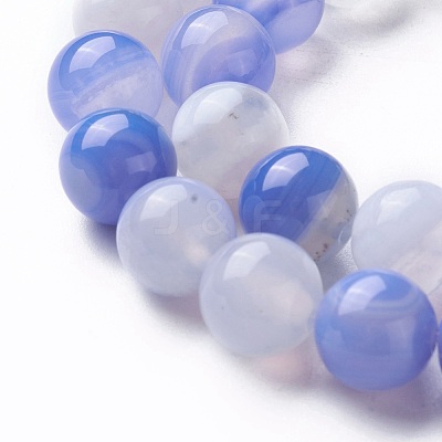 Natural Banded Agate Beads Strands G-P434-09A-B-1