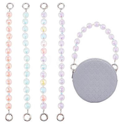 4Pcs 4 Colors Candy AB Colored Round Plastic Beaded Bag Handle DIY-WR0001-77-1