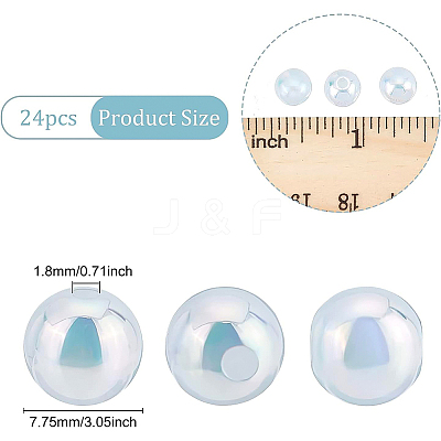 ABS Plastic Imitation Pearl Beads KY-BC0001-30-1