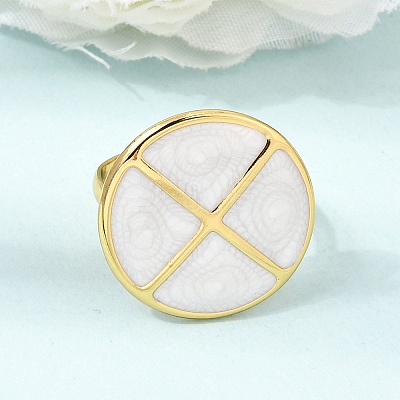 304 Stainless Steel Enamel Cuff Open Rings SA-CBA369F-04G-04-1