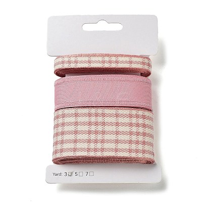 9 Yards 3 Styles Tartan Print Polyester Ribbon SRIB-C002-01H-1