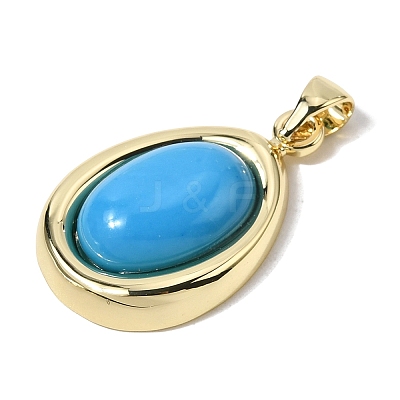 Synthetic Turquoise Pendants KK-L267-01G-01-1