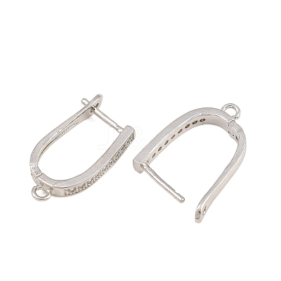 Brass Micro Pave Cubic Zirconia Hoop Earring Findings CU-CBAB5B4-09P-1