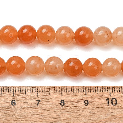 Natural Red Aventurine Round Beads Strands X-G-S148-8mm-1
