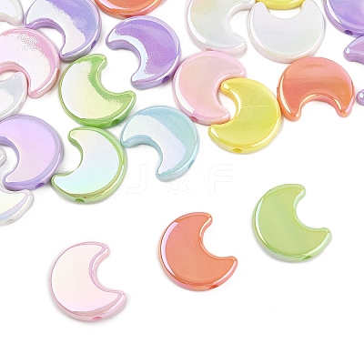 40Pcs UV Plating Opaque Acrylic Beads OACR-FS0002-29-1