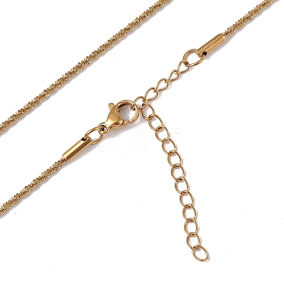 Ion Plating(IP) 304 Stainless Steel Bone Rope Chain Necklace for Women NJEW-I121-01A-G-1