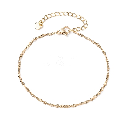 304 Stainless Steel Singapore Chains Bracelets BJEW-JB11501-1