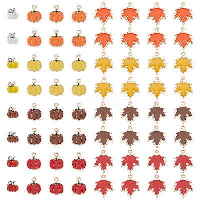12 Style Autumn Theme Alloy Enamel Pendants ENAM-OC0001-14-1