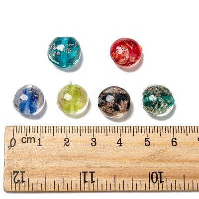 Handmade Gold Sand Lampwork Beads SLFG12mmY-1-1