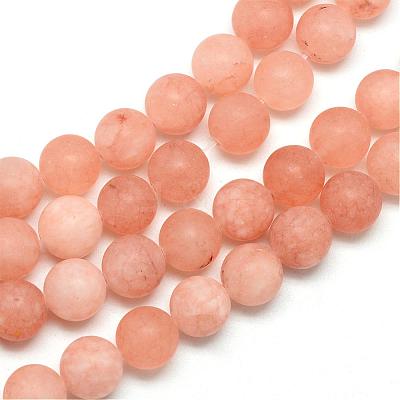 Natural White Jade Bead Strands G-R297-8mm-39-1