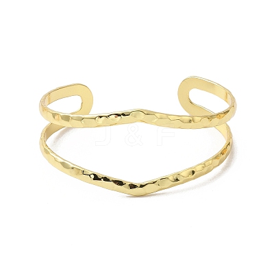 Rack Plating Brass Cuff Bangles BJEW-A137-04G-1