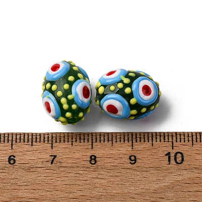 Glass Enamel Beads GLAA-C038-01F-1