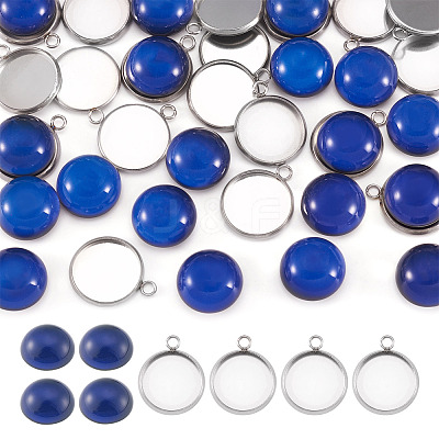 20Pcs 304 Stainless Steel Cabochon Connector Settings DIY-TA0015-44C-1